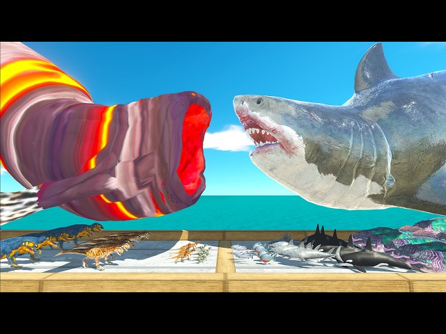 Aquatics Bridge Challenge | Red Bloop vs King Shark - Animal Revolt Battle Simulator
