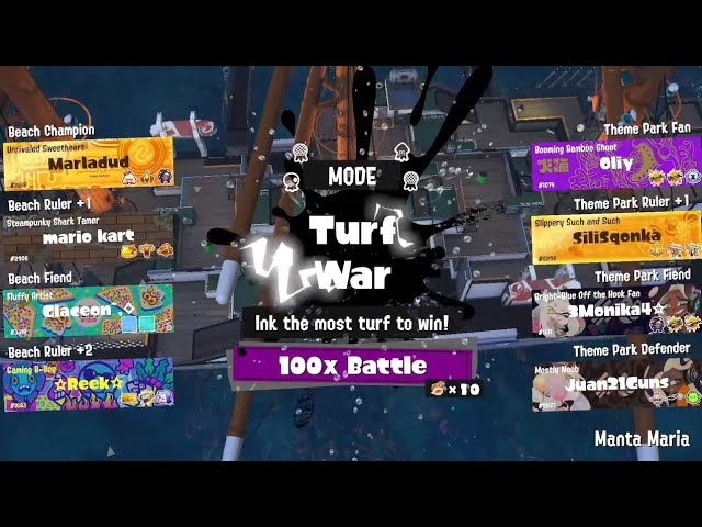 Splatoon 3 - Summer Nights 2026 Splatfest - Pro 100x Battle - Manta Maria - Beach vs. Theme Park