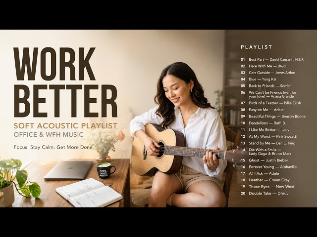 Soft Acoustic Covers for Work From Home | Calm Office Background Music