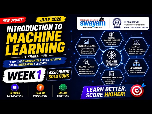 Introduction to Machine Learning – IIT KGP Week 1 Assignment Answers 2026 | NPTEL July 2026 | 100%