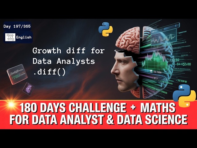 Day 197/365 | Growth diff for Data Analysts .diff() | English