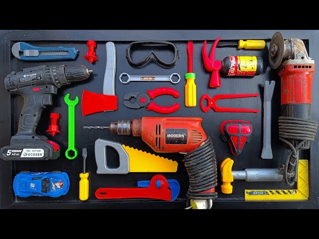 Collection of Repair Tools, Electric Drill, Electric Saw, Hammer With Wriench, Pliers, Hacksaw