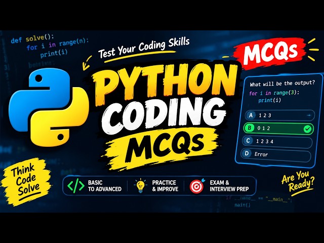Python Coding MCQs 🔥 | Test Your Python Skills | Python Interview Questions & Answers #live #coding