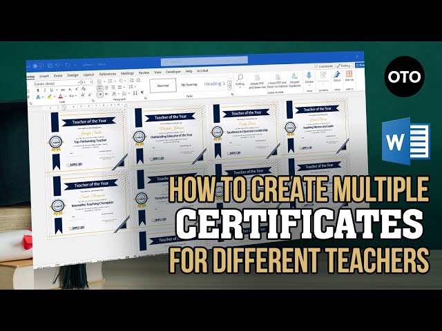Make Multiple Certificates in Microsoft Word with One Template | Mail Merge