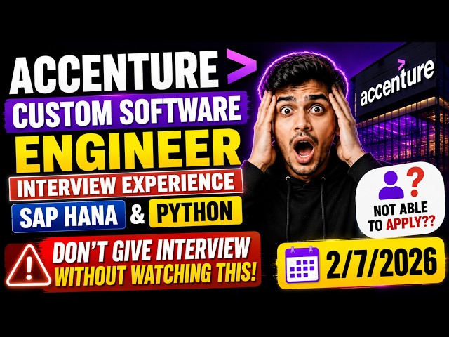 2/7/26 | SAP HANA & Python Interview Questions | Accenture Custom Software Engineer Assessment 2026