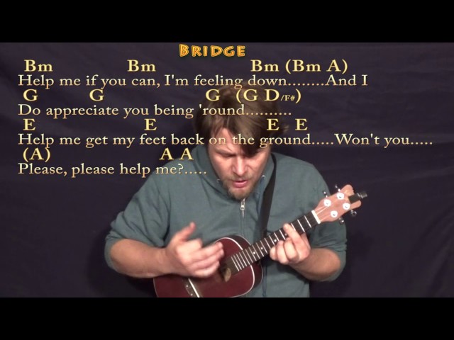 Help! (The Beatles) Ukulele Cover Lesson in Bm with Chords/Lyrics