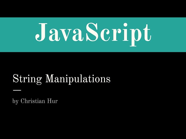 JavaScript String Manipulation