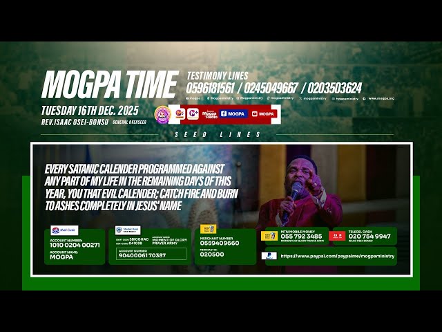 DEFEATING END OF YEAR SATANIC PROGRAM || MOGPA TIME WITH REV O B || 16 - 12 - 2025