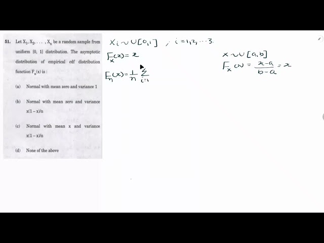 Q51, Distribution of empirical cdf of a continuous Distribution | statistics and probability
