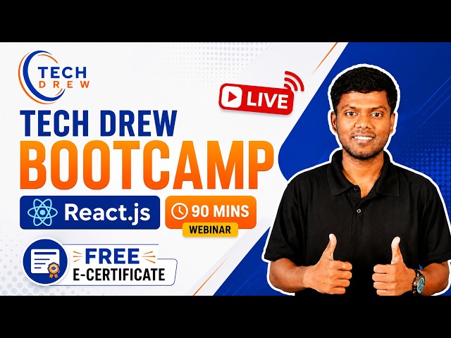 React.js Tutorial Live | Build Your First React App in 90 Minutes | Free Certificate For All😊