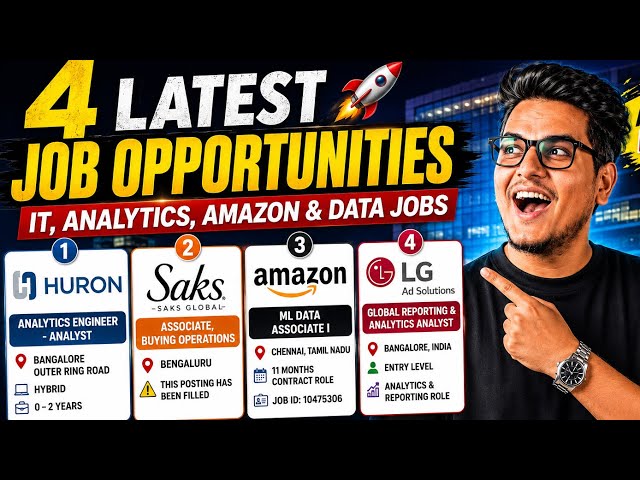 Latest Job Openings | Huron, Saks, Amazon & LG Ad Solutions Hiring | Freshers Can Apply | Software 