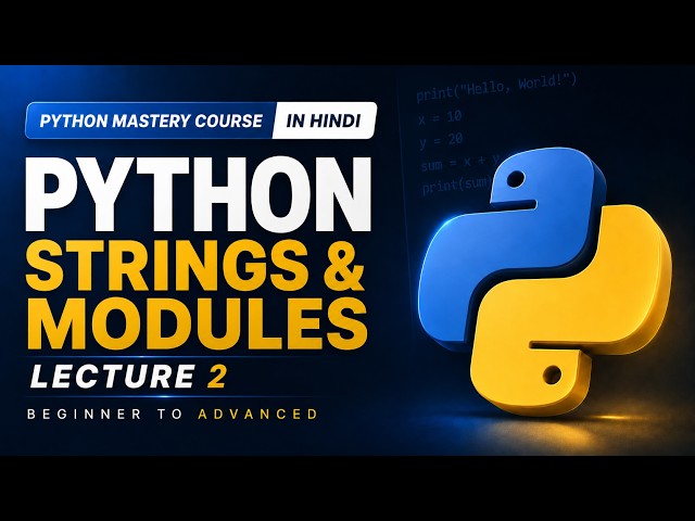 Python Strings Indexing, Slicing, Methods, f-Strings, Modules & Pip in One Shot Hindi | TechSpirit