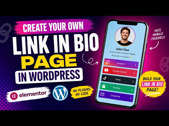 How To Create a Link in Bio Page on Your WordPress Website Using the Elementor Plugin?