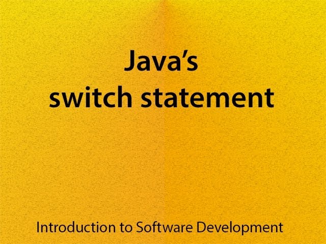 L05-V02: Java's switch statement
