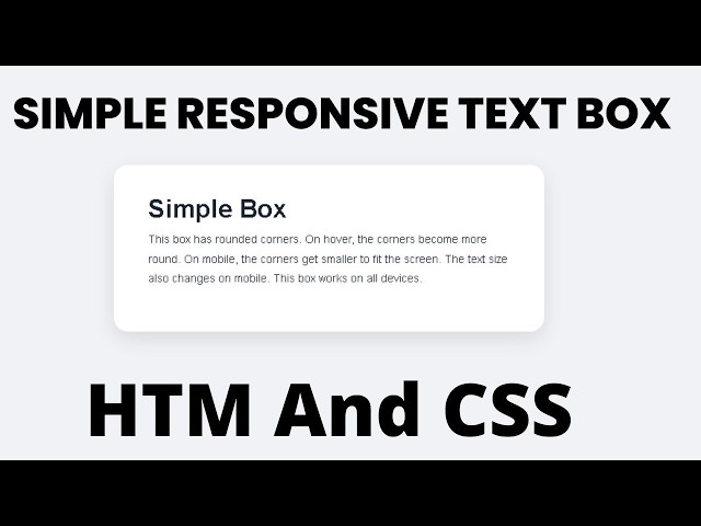 Simple Responsive Box with Rounded Corners - HTML CSS Tutorial