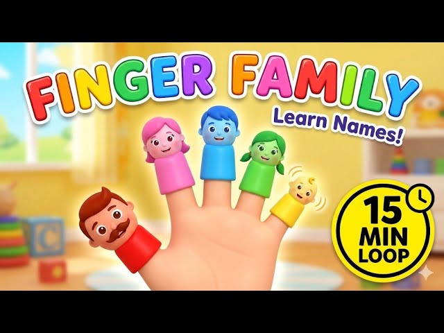 Daddy Finger Daddy Finger Where Are You? 🖐️ Finger Family Song (15 Min Loop)