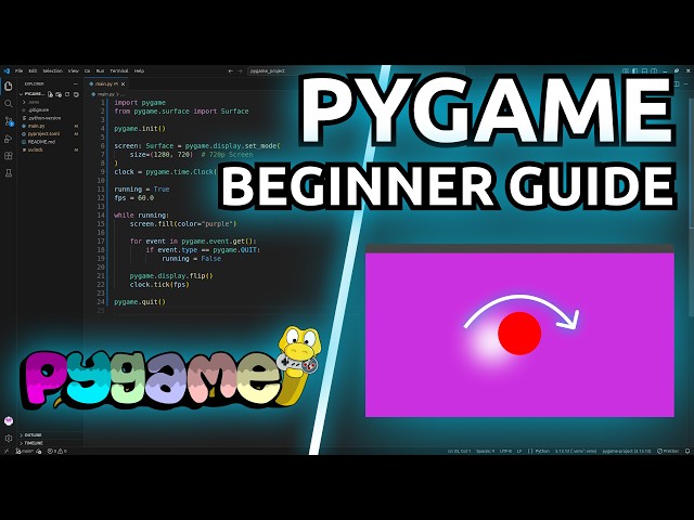 Pygame Tutorial for Beginners: Game Loop, Screen Window, & FPS Explained | No AI | @CodeWithShriekDj