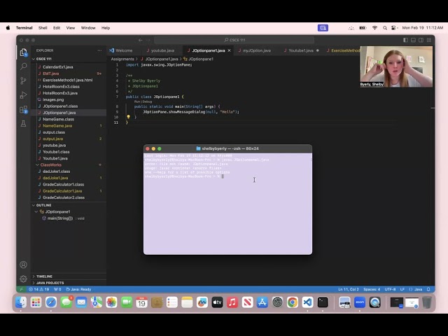 How to use JOptionpane in java