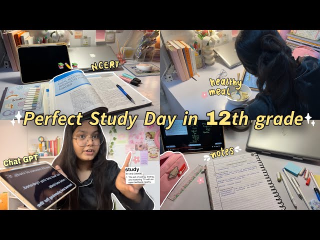 Perfect Study Day 📚🎀| STUDY VLOG class 12th✨| Chat GPT controls my day🤧👍🏻