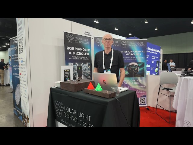 Grown Hexagonal MicroLED Pyramids with MOCVD at Display Week 2026 with Polar Light Technologies