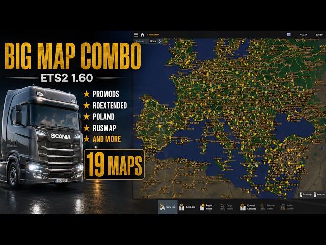 ETS2 Mega Map Combo 1.60 | 19 Maps Combined #RusMap #roadtoasia #MapExpansion