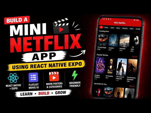 Mini Netflix using react native expo #appdevelopment #reactnative #expo #mobileappdevelopment