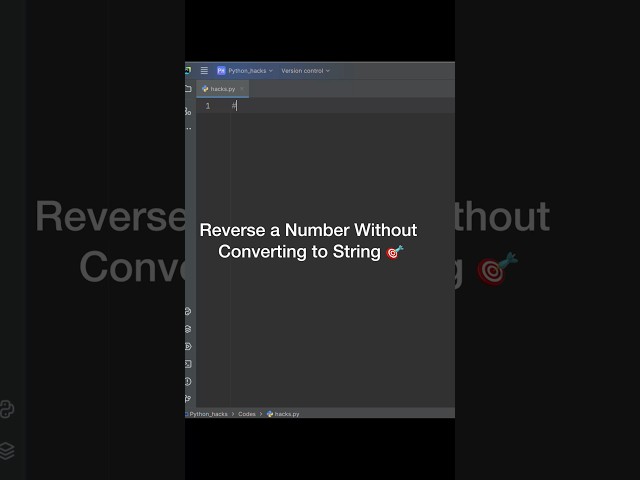 Reverse a Number Without str() | Python Interview Question #python #shorts