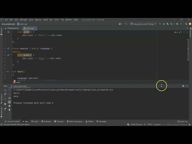Basic Class Polymorphism in C++