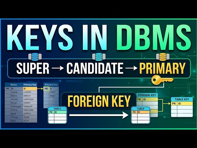 Keys in Relational Model | DBMS Keys Explained | Primary, Candidate, Super & Foreign Key #dbm