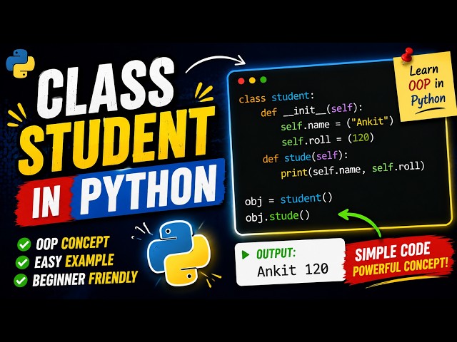 Python Class & Object Explained with Example 🐍 | OOP in Python for Beginners #shorts #python #ai