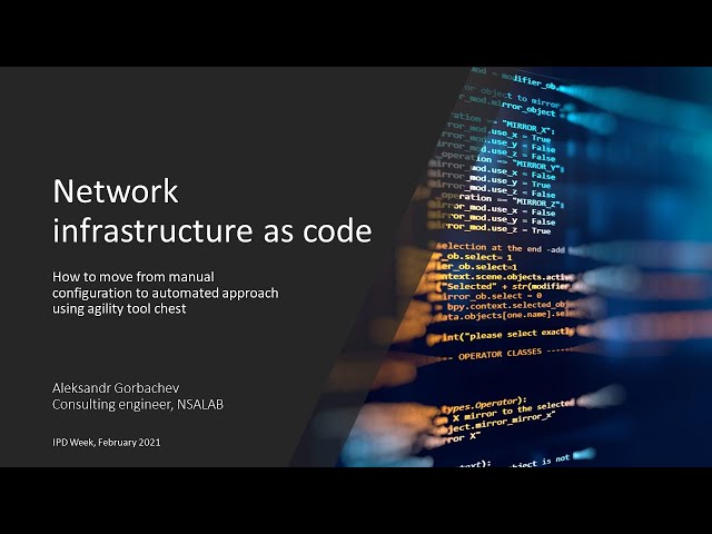 Network infrastructure as code