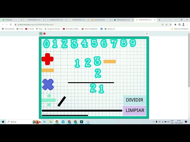 OPERACIONES MATAMÁTICAS BÁSICAS CON ELEMENTOS ARRASTRABLES SCRATCH - RECURSO DIGITAL EDUCATIVO