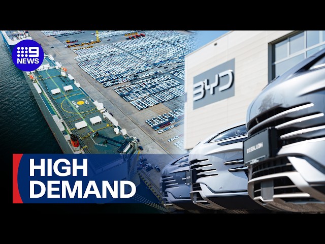 Record-breaking shipment of electric cars docks in Australia | 9 News Australia