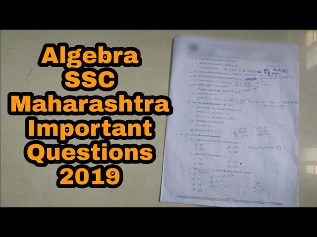 Maths SSC Maharashtra 2019 Important Questions