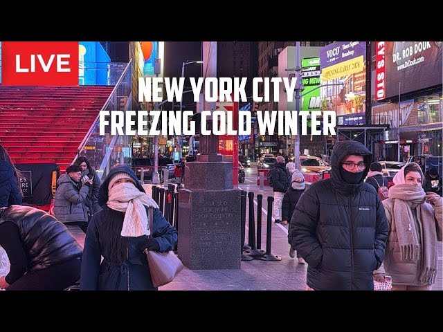 New York City: Freezing Cold | Manhattan Times Square Wednesday Live