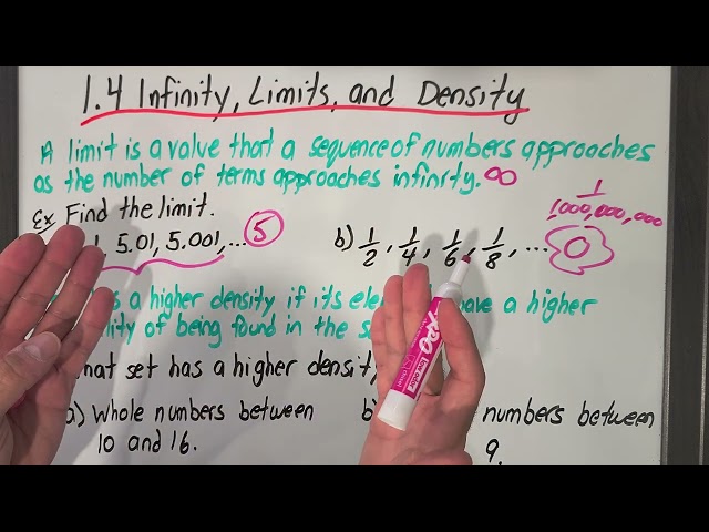 1.4 Infinity, Limits, and Density (Grade 9 Destreamed, MTH1W1)