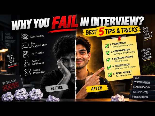 5 Reasons Candidates Fail Interviews (And How to Fix Them)#InterviewTips #InterviewPreparation #job