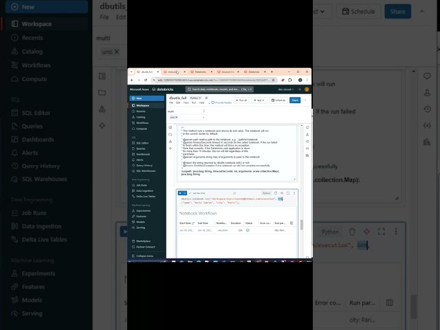 Databricks: DButils How to run a Notebook as a Job with Parameters