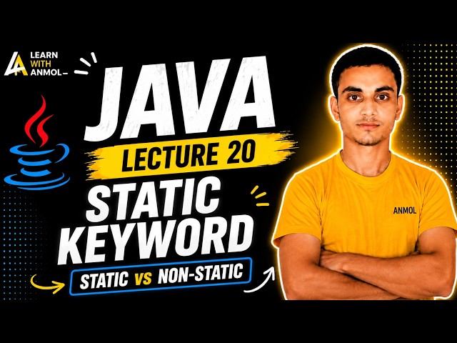 Static Keyword in Java | Static Variable, Static Method & Static Block | Java Lecture 18 | Hindi