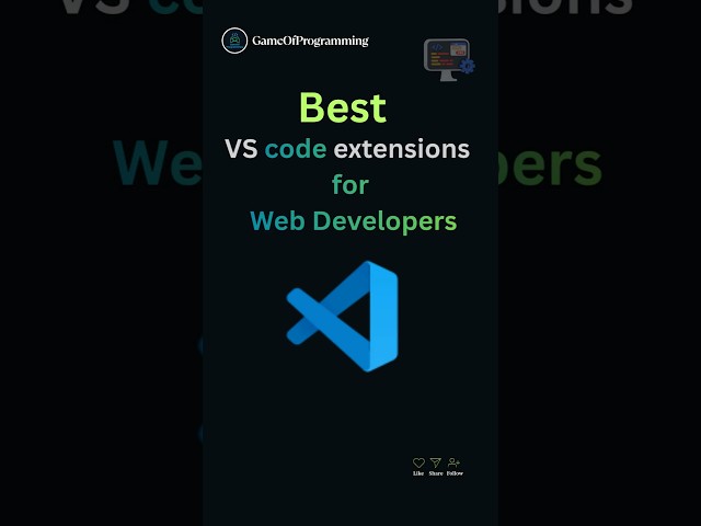 Best VS Code Extensions for Web Developers 👨‍💻 #coding #webdesign #shorts #music #vscode