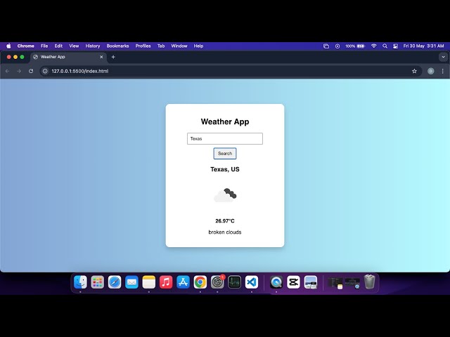 🌤 Build a Beautiful Weather App with Vanilla JS & OpenWeatherMap API (No Frameworks!)