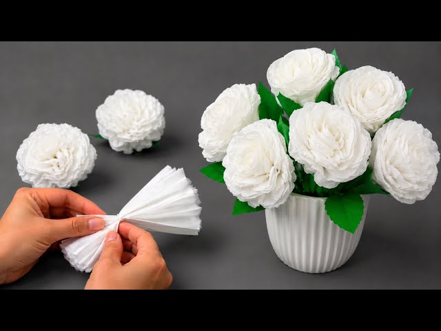Turn Tissue Paper Into Beautiful Flowers / DIY Step by Step Easy Tutorial 