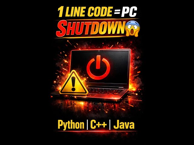 1 Line Code Se PC Shutdown 😱 | Python C++ Java Trick | LIVE 🔴