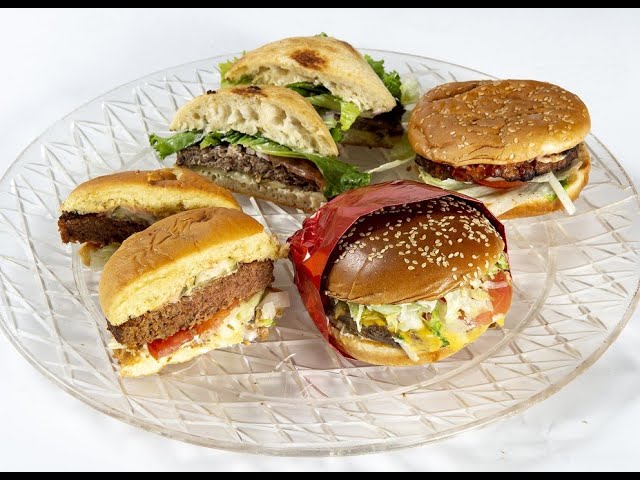 Taste testing the meatless Impossible vs. Beyond burgers