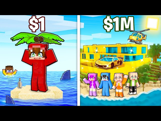 Isla de 1$ vs Isla de 1.000.000$ en Minecraft!