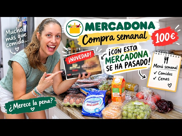 MERCADONA WEEKLY GROCERY HAUL 🛒 €100 😱 I DIDN'T EXPECT THIS NEW FIND! + WEEKLY MENU