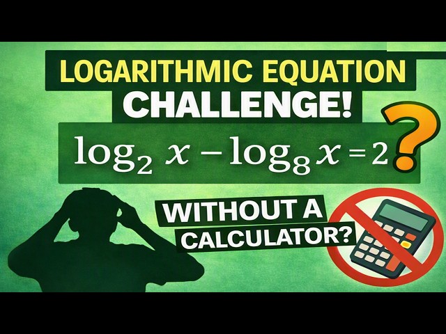 Can you Solve This Logarithmic Equation Without a Calculator? | Math Challenge Explained