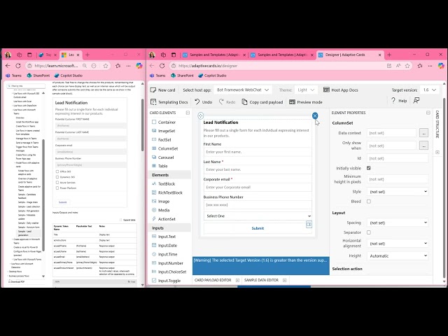 NO CODE solution for Making Adaptive Cards for Copilot Studio