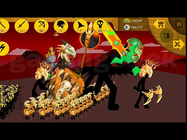 GIANT boss undead boss  prince xiphos army golden savage stick war legacy mode vip. 