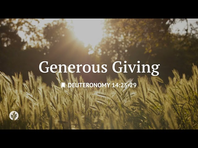 Generous Giving | Audio Reading | Our Daily Bread Devotional | June 1, 2026